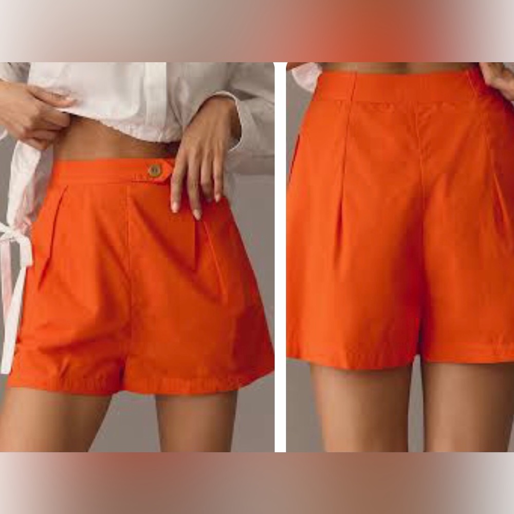 ANTHROPOLOGIE Maeve Pleated Poplin Shorts